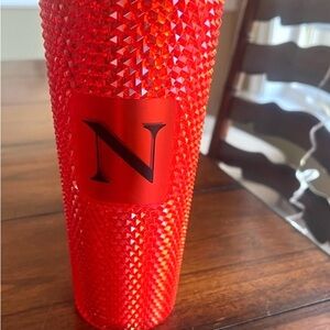 Starbucks Initial “N” Red Studded Tumbler